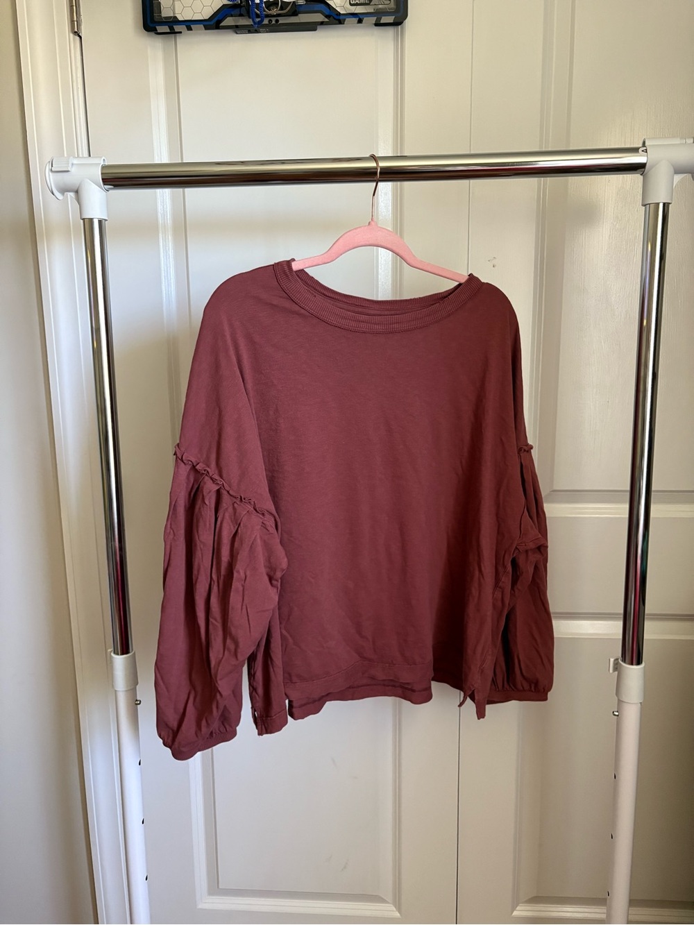 aerie Mauve Balloon Sleeve Sweatshirt